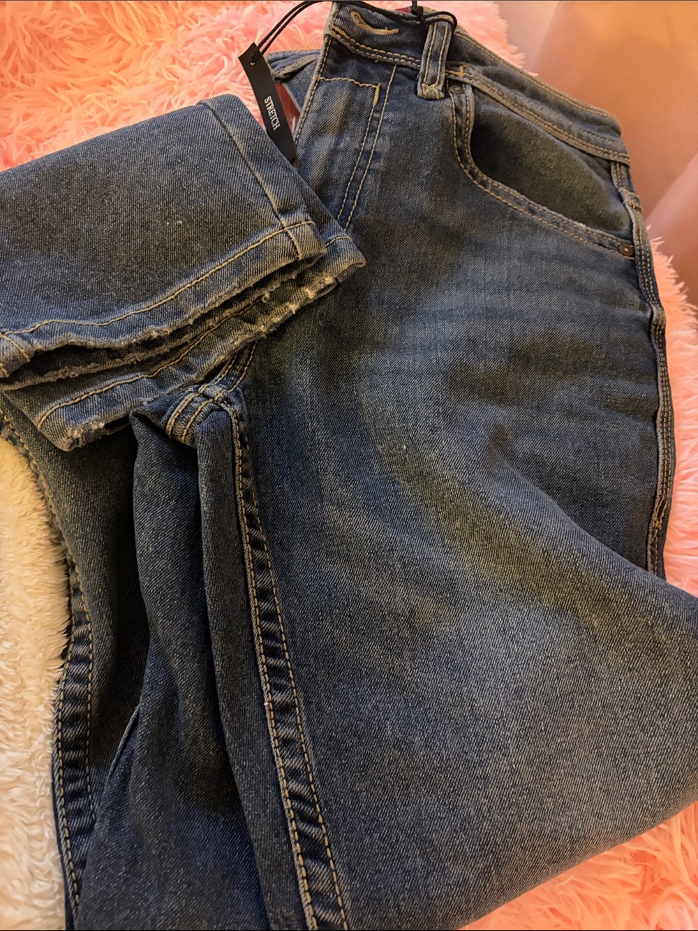 High-Rise Dark Blue Denim Jogger Pants